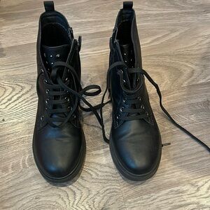Geox Black Boots size 36 with studded tongue and side zip